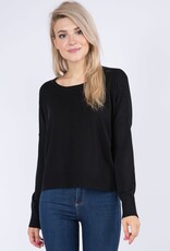 Miss Bliss Dreamers Round Neck Pullover-Black