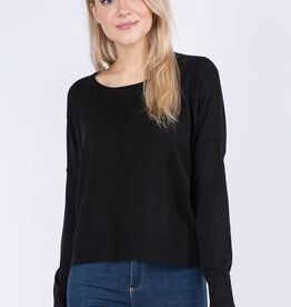 Miss Bliss Dreamers Round Neck Pullover-Black