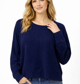 Miss Bliss Dreamers Round Neck Pullover-Navy