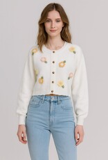 Miss Bliss Dream Garden Bloom Embroidered Cardigan-Off White/Multi