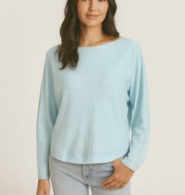 Miss Bliss Dream Straight Neck Pullover- Ice Blue