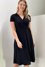Miss Bliss CC Little Black Faux Wrap Dress