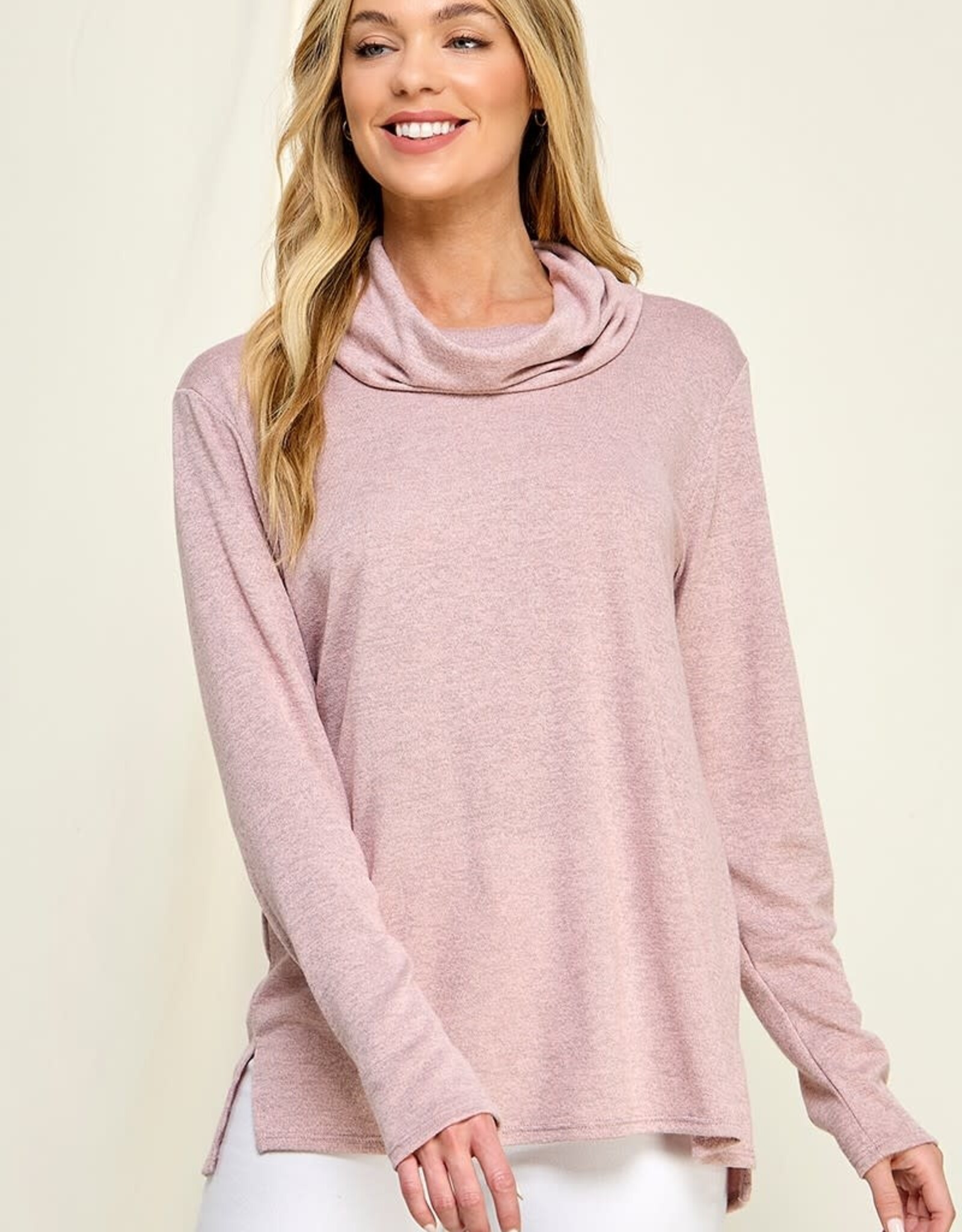 Miss Bliss CC Light Weight Cowl Neck-Light Pink