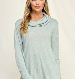Miss Bliss Lightweight Cowl Neck-Sage