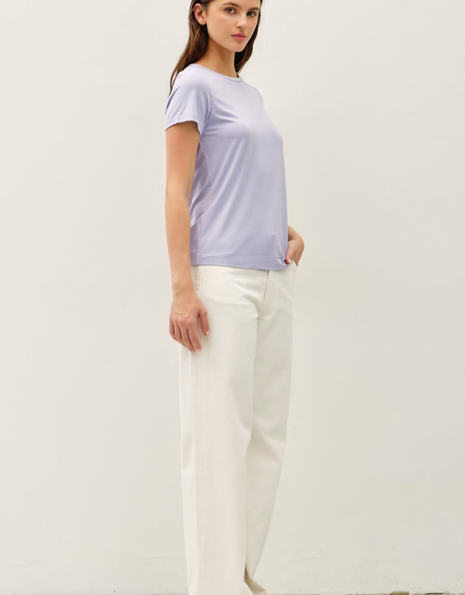 Miss Bliss BC Bamboo/Modal Basic Ro Nck T Shirt-Lt Peri W