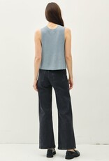 Miss Bliss BC Clean Edge Knit Tank W/ Boxy Crop Cut-Denim