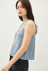 Miss Bliss BC Clean Edge Knit Tank W/ Boxy Crop Cut-Denim