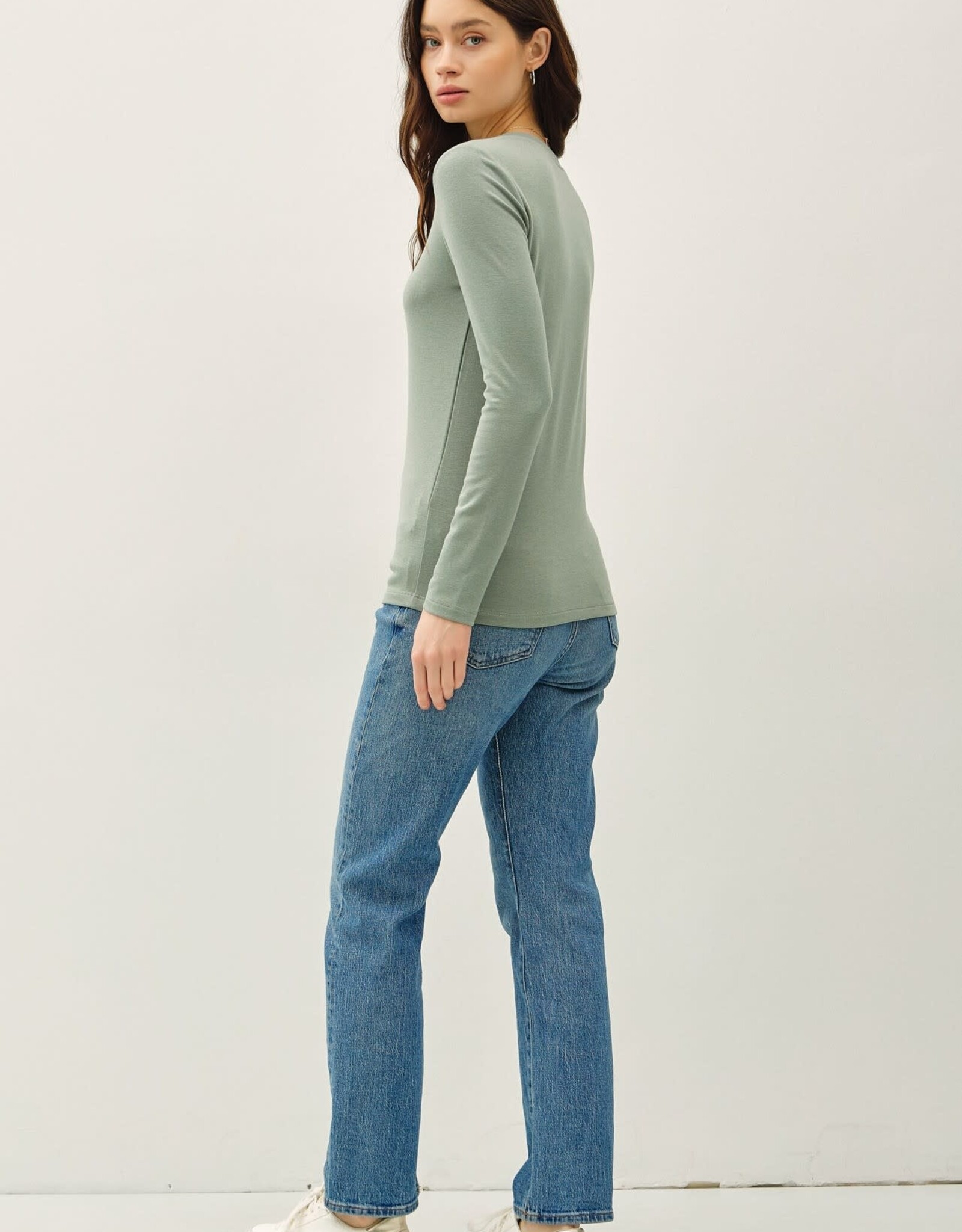 Miss Bliss BC Ultra Soft Basic LS Henley Top-Avocodo