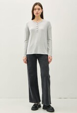 Miss Bliss BC Buttery Soft Hacci Henley Top- H Grey
