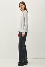 Miss Bliss BC Buttery Soft Hacci Henley Top- H Grey