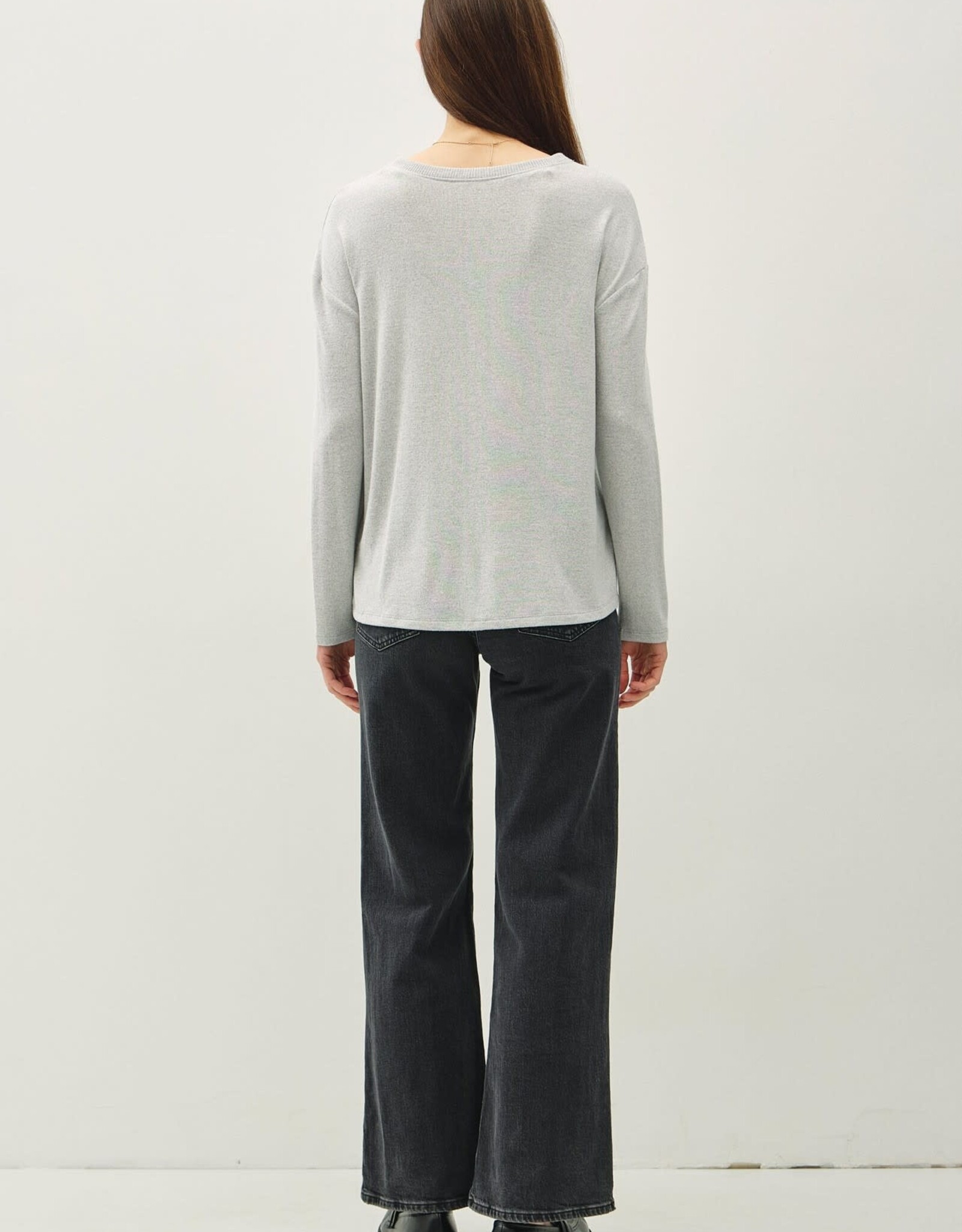 Miss Bliss BC Buttery Soft Hacci Henley Top- H Grey