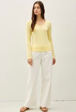 Miss Bliss BC Soft Jersey U Scoop Neck Ls Top-Yellow
