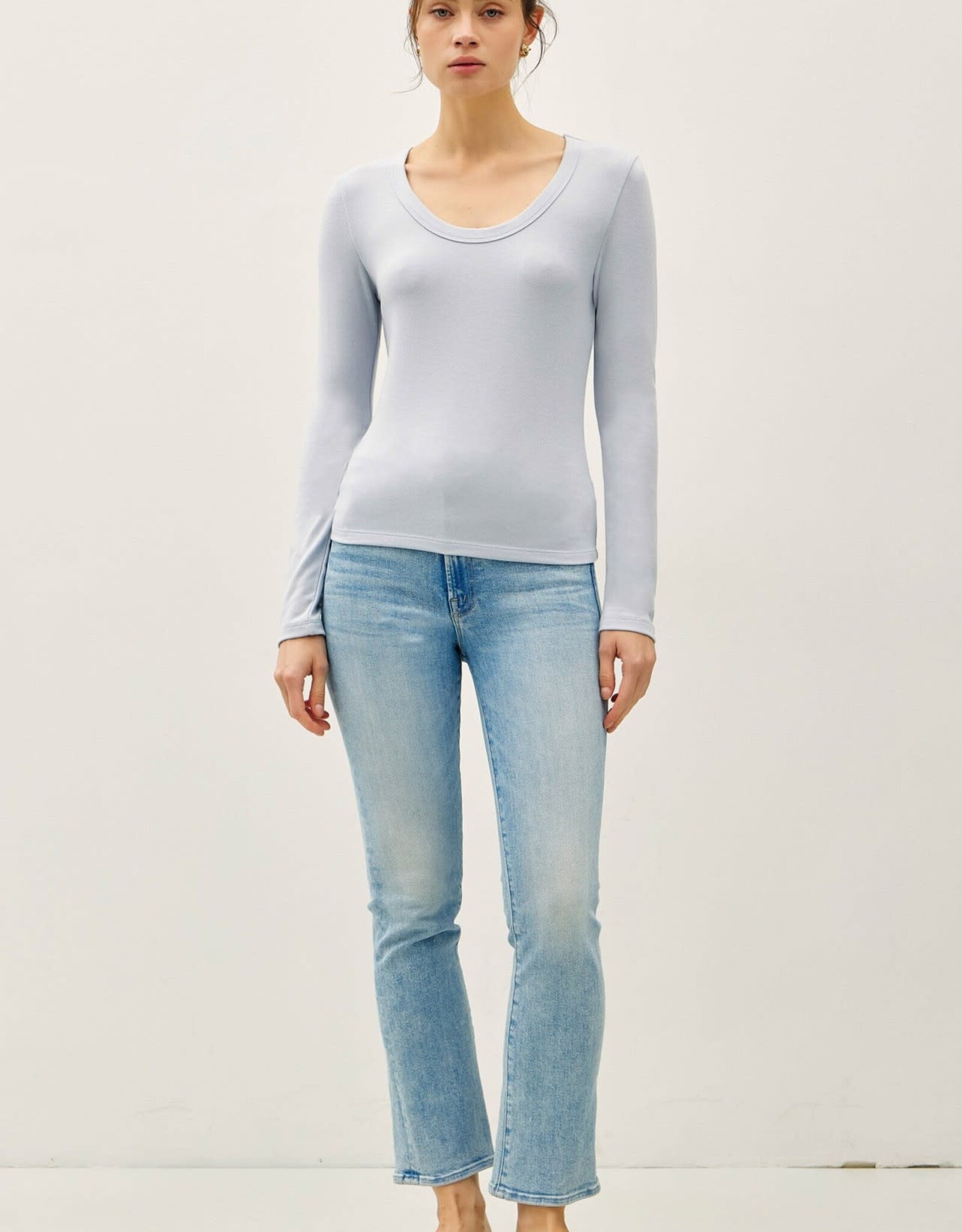 Miss Bliss BC Soft Jersey U Scoop Neck Ls Top-BB Blue