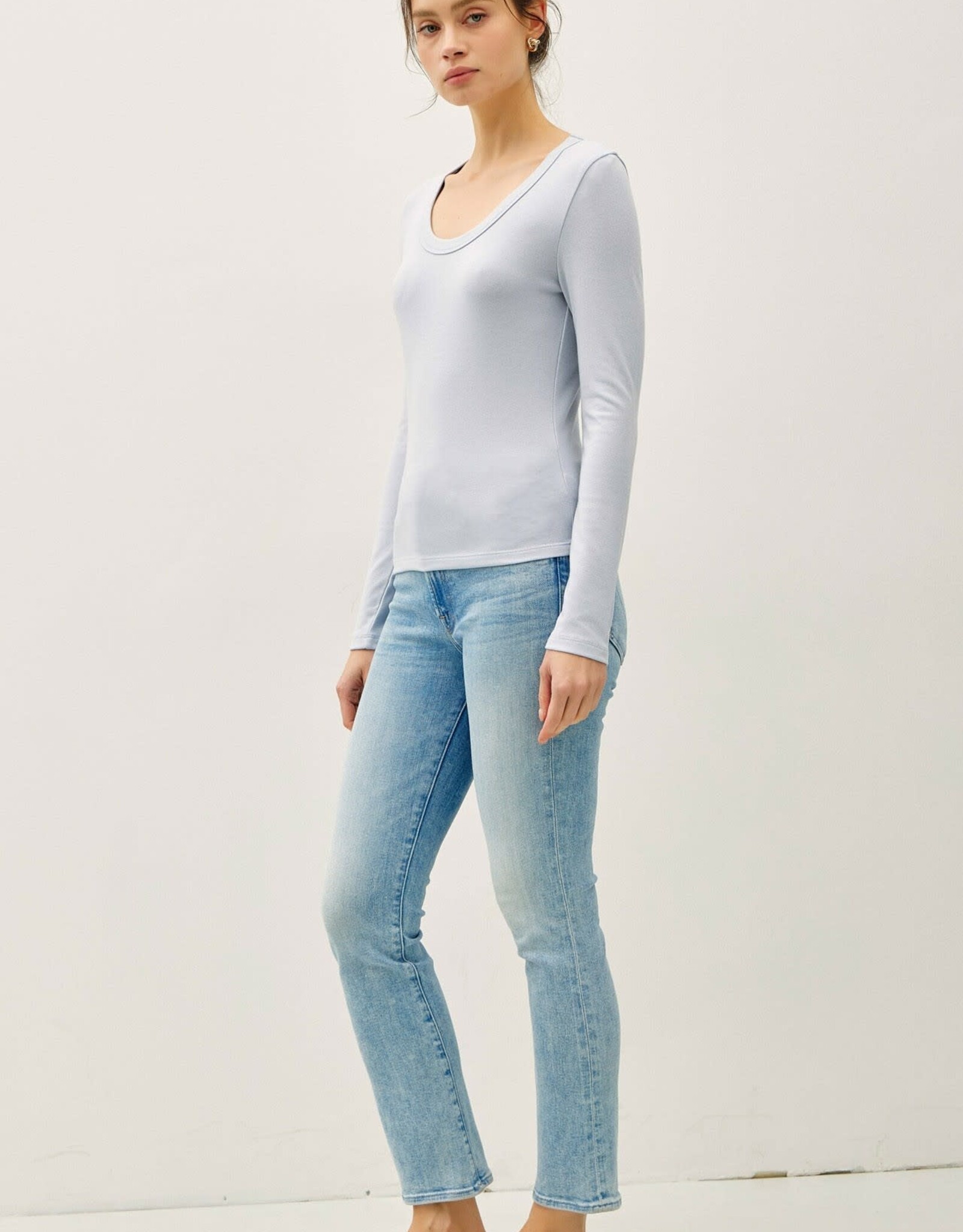 Miss Bliss BC Soft Jersey U Scoop Neck Ls Top-BB Blue