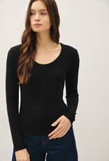 Miss Bliss BC Soft Jersey U Scoop Neck Ls Top-Black