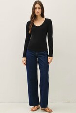 Miss Bliss BC Soft Jersey U Scoop Neck Ls Top-Black