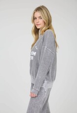 Miss Bliss Blu Mom Club Graphic Washed LS Rib Knit-Grey