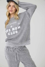 Miss Bliss Blu Mom Club Graphic Washed LS Rib Knit-Grey