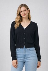 Miss Bliss Dream Classic Lightweight V-neck Cardigan-Black