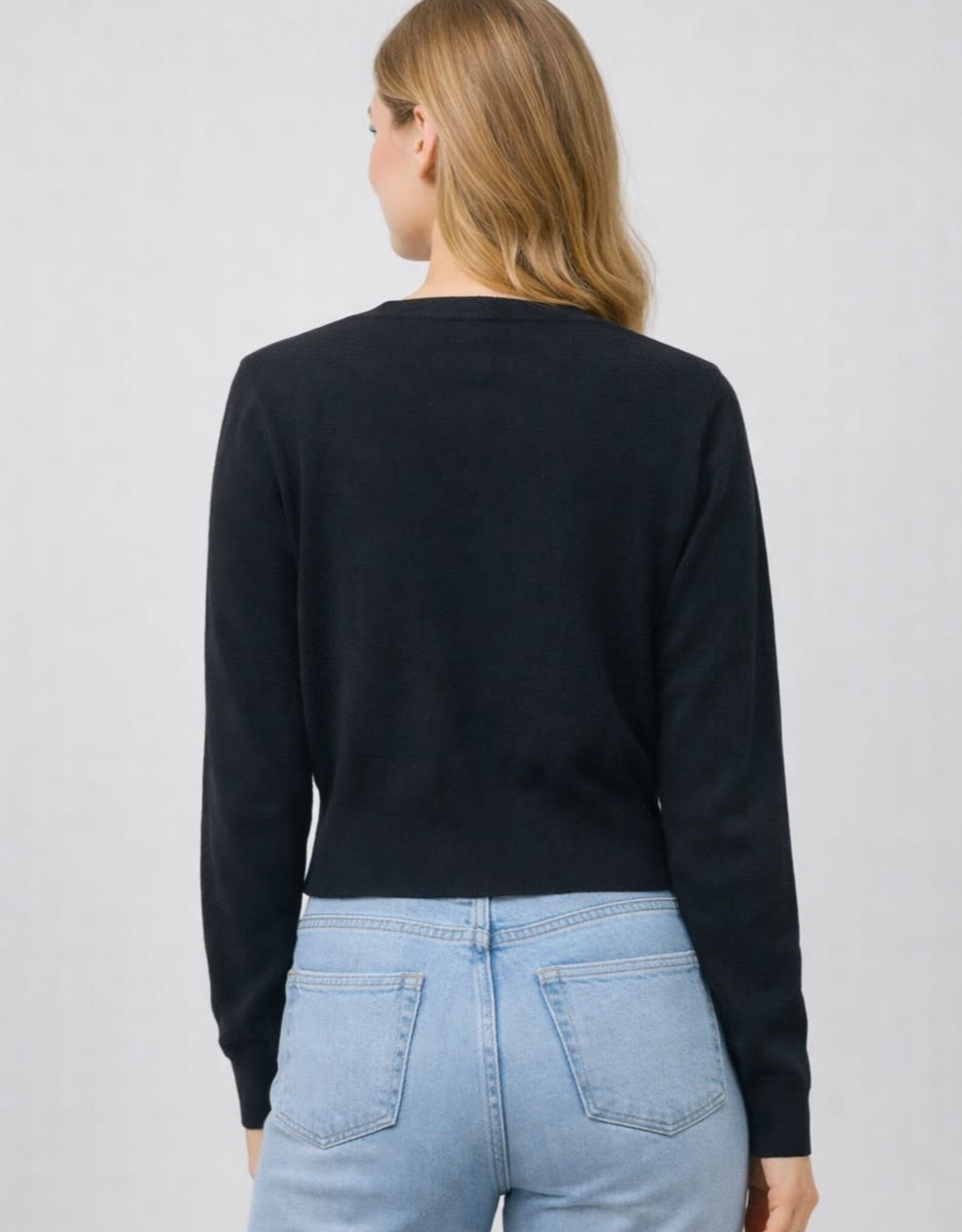 Miss Bliss Dream Classic Lightweight V-neck Cardigan-Black