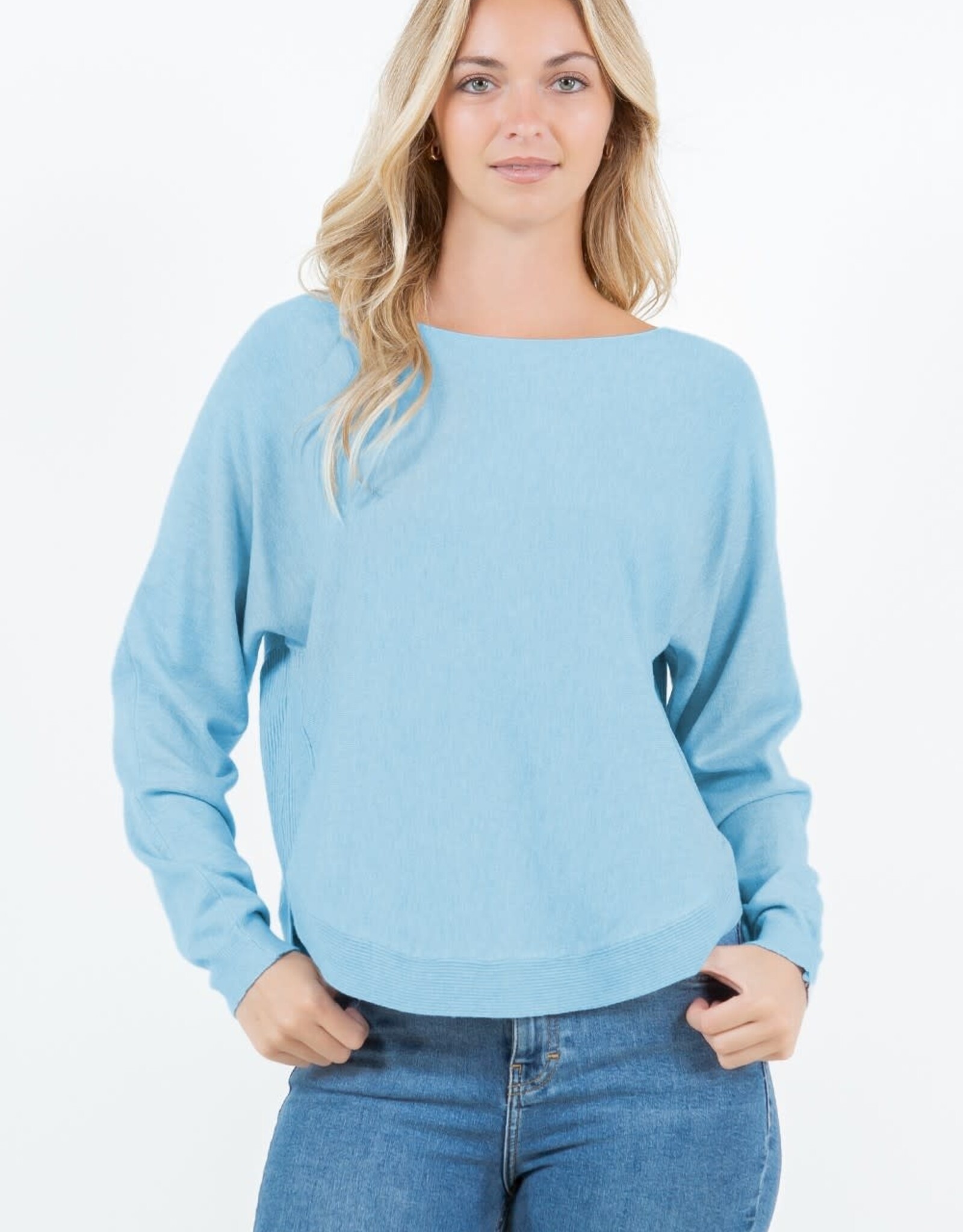 Miss Bliss Dream Straight Neck Pullover- H Electric Blue