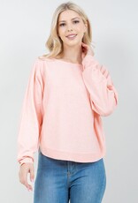 Miss Bliss Dream Boatneck Pullover Sweater-H Coral