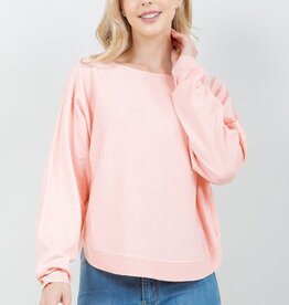 Miss Bliss Dream Boatneck Pullover Sweater-H Coral