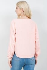 Miss Bliss Dream Boatneck Pullover Sweater-H Coral