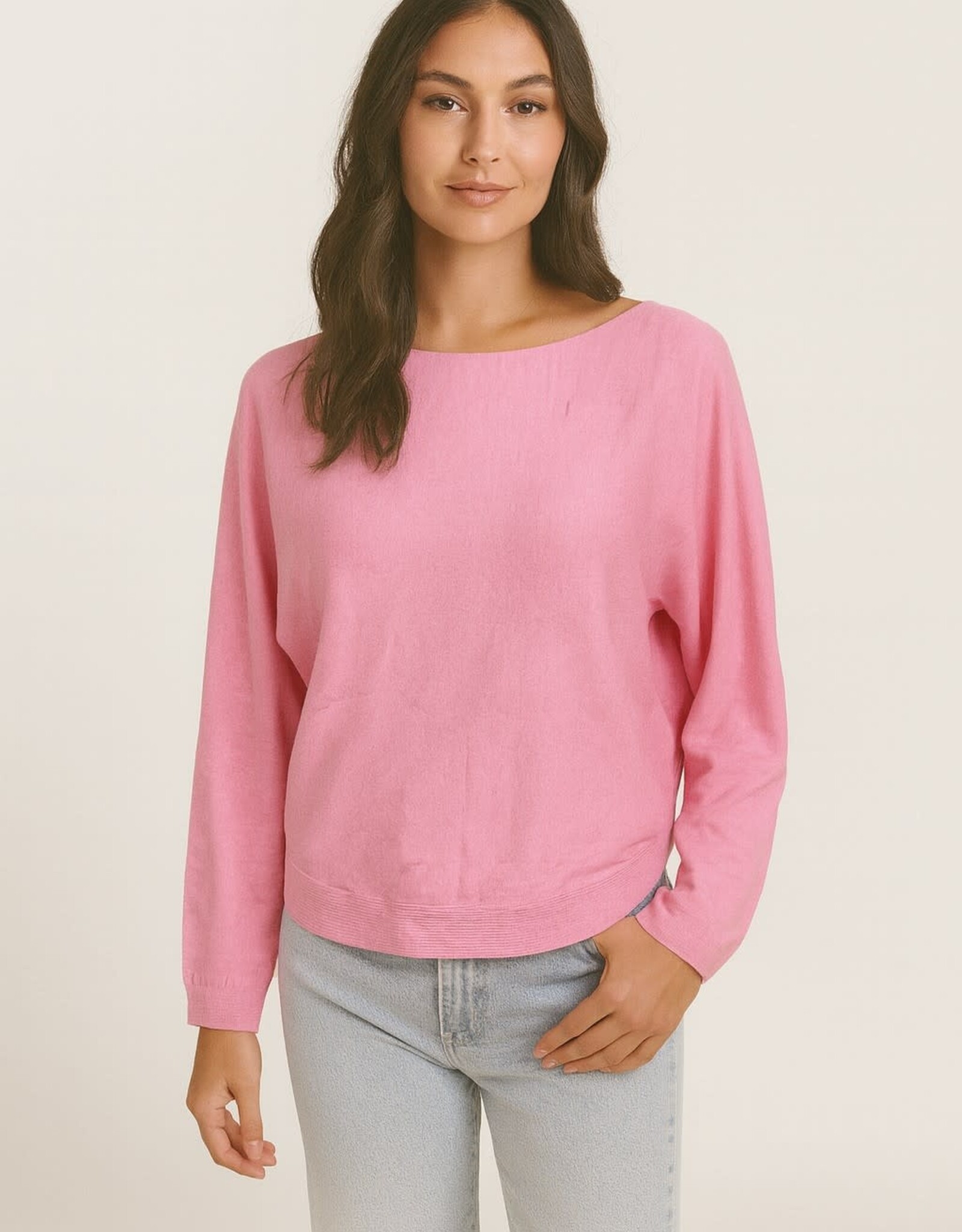 Miss Bliss Dream Boatneck Pullover Sweater-H Strawberry