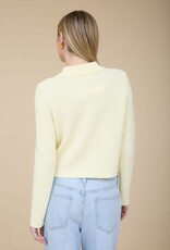 Miss Bliss Blu Collared Button Down Ls Knit Cardi-Butter Yellow