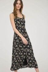 Miss Bliss Blu Floral Sleeveless Midi Dress-Black Multi
