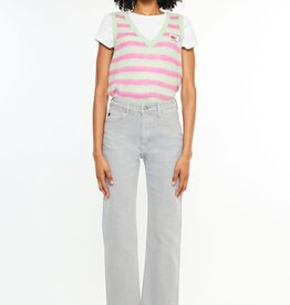 Miss Bliss KC Ultra High Rise 90's Straight Jeans-Grey