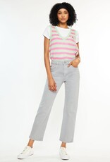 Miss Bliss KC Ultra High Rise 90's Straight Jeans-Grey