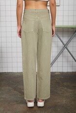 Blu Washed Light Wide Leg Jeans-Olive
