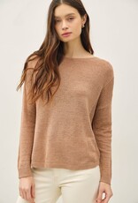 Miss Bliss BC Lightweight Drop Sdr Rib Knit Sweater Top- Coco