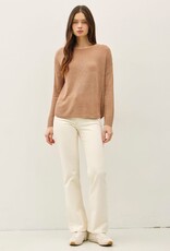 Miss Bliss BC Lightweight Drop Sdr Rib Knit Sweater Top- Coco