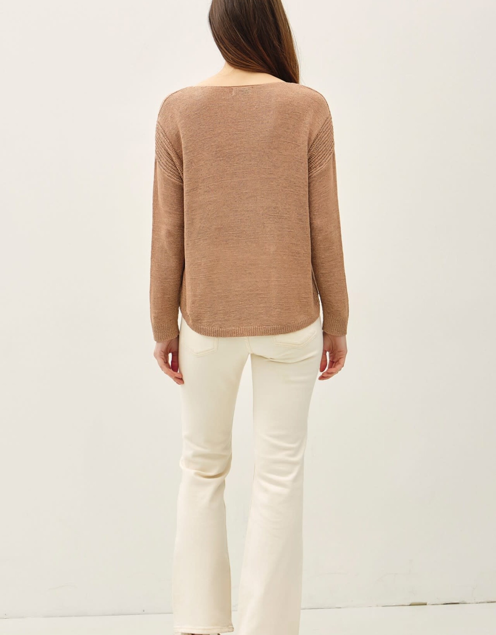 Miss Bliss BC Lightweight Drop Sdr Rib Knit Sweater Top- Coco