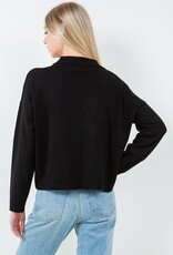 Miss Bliss Dream Collared Ls Top- Black