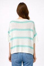 Miss Bliss Dream Airy Stripe Summer Knit Top-Mint