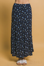 Miss Bliss LT Maxi Floral Skirt-Navy