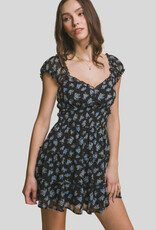 Miss Bliss LT Feminine Floral Smocked Mini Dress