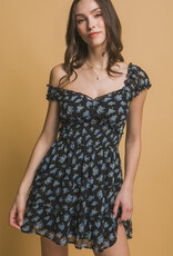 Miss Bliss LT Feminine Floral Smocked Mini Dress