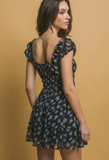 Miss Bliss LT Feminine Floral Smocked Mini Dress