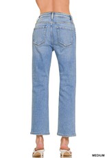 Miss Bliss Zen Cropped 5 Pockets Basic Denim-Med Wash