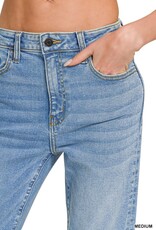 Miss Bliss Zen Cropped 5 Pockets Basic Denim-Med Wash