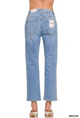 Miss Bliss Zen Cropped 5 Pockets Basic Denim-Med Wash