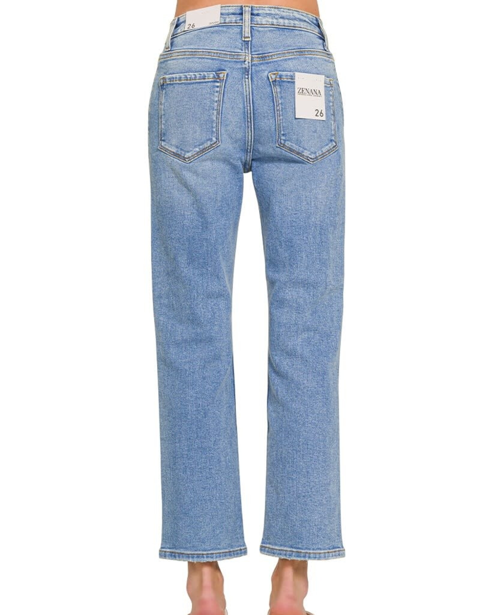 Miss Bliss Zen Cropped 5 Pockets Basic Denim-Med Wash