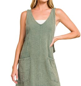 Miss Bliss Washed Overall Dress-Ash Jade