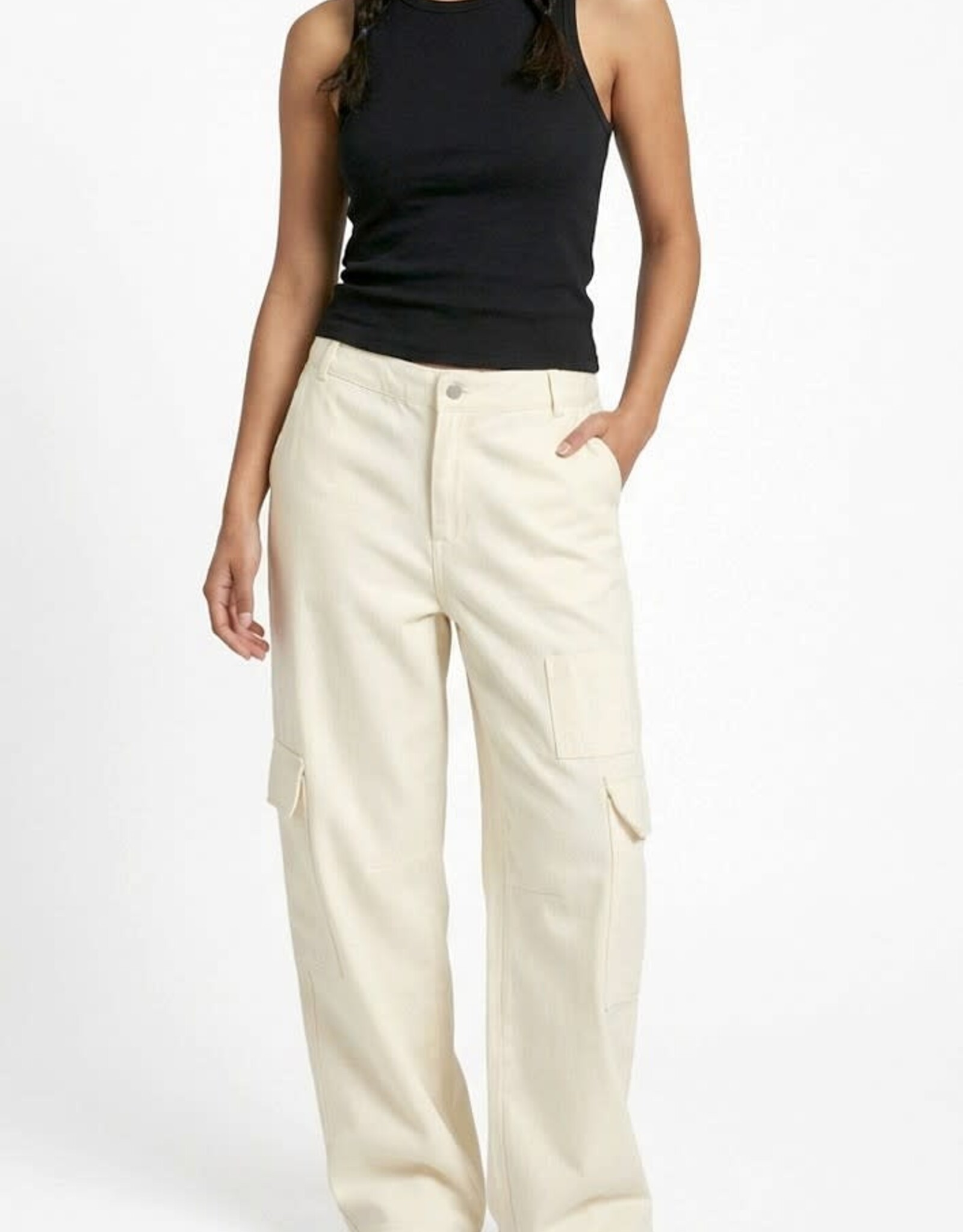 Miss Bliss Hyfve Elastic Waist Wide-leg Cargo Pants