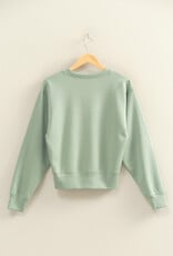 Miss Bliss HYFVE Crew Neck Sweatshirt-Sage